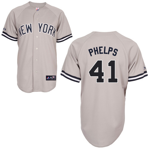 David Phelps #41 MLB Jersey-New York Yankees Men's Authentic Replica Gray Road Baseball Jersey